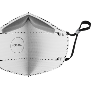 An AirPop Pocket Mask with a black strap.