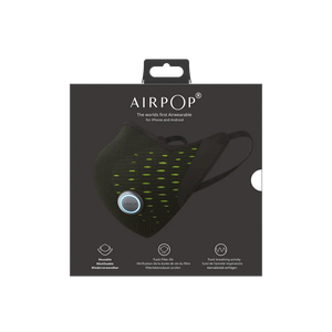 The AirPop Active(+) Smart Mask in a packaging.