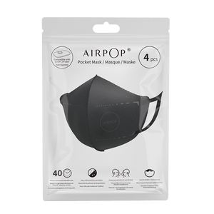 An AirPop Pocket Mask in a package.