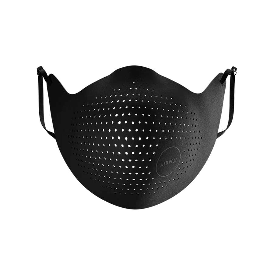 An AirPop Original Mask on a black background.